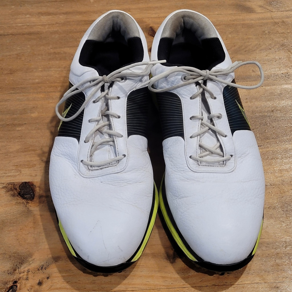 Nike Lunar Control Golf Shoes Mens Size 10 White Black Spiked 418471-106 Flywire - Picture 3 of 14
